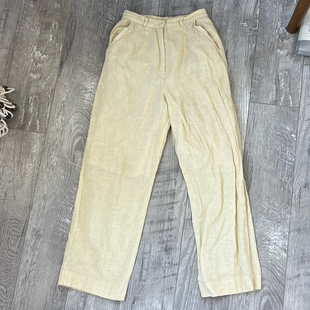 Vintage yellow linen pants